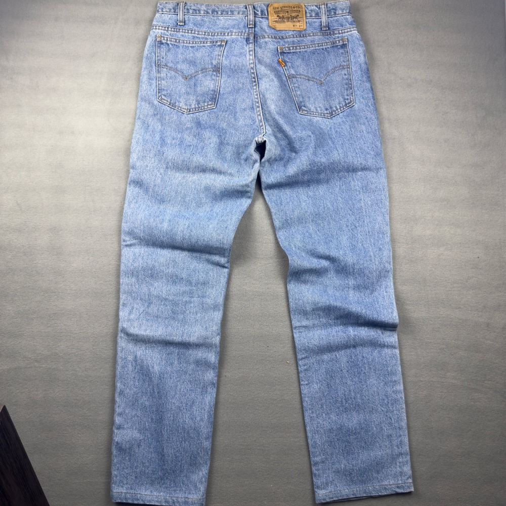 Vintage Levis 509 Orange Tab Mens 34x34 Light Wash Straight Leg Made in USA - Picture 7 of 11